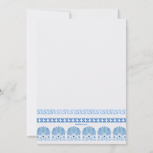 Grieks blauw en wit kaart (Achterkant)