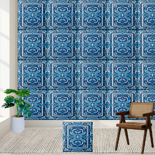 Grieks Blauw en Wit Tegel Patroon Backsplash Tegeltje