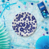 Grieks blauw glazen boze oor ampulet papieren bordje (Feest)