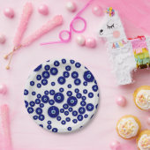 Grieks blauw glazen boze oor ampulet papieren bordje (Feest)