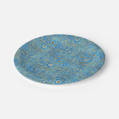 Grieks blauw glazen boze oor ampulet papieren bordje (Gekanteld)