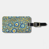 Grieks blauw glazen flessenoog bagagelabel (Voorkant horizontaal)