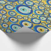 Grieks blauw glazen flessenoog cadeaupapier (Hoek)