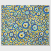 Grieks blauw glazen flessenoog cadeaupapier (Vlak)