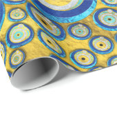 Grieks blauw glazen flessenoog cadeaupapier (Rol Hoek)