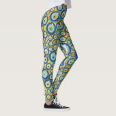 Grieks blauw glazen flessenoog leggings (Rechts)