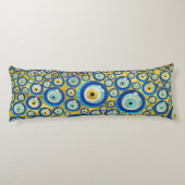 Grieks blauw glazen flessenoog lichaamskussen (Achterkant)