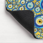 Grieks blauw glazen flessenoog muismat (Hoek)