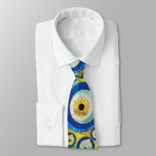 Grieks blauw glazen flessenoog stropdas (Gebonden)
