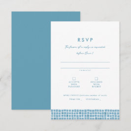 Grieks blauw tegel lijst eenvoudige bestemming bru RSVP kaartje