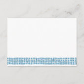 Grieks blauw tegel lijst eenvoudige bruiloft recep informatiekaartje (Achterkant)