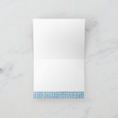 Grieks blauw tegel lijst eenvoudige elegante bruil bedankkaart (Binnen)