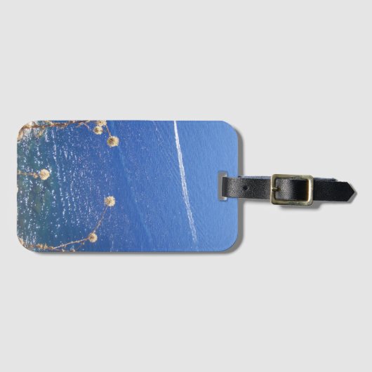 Grieks blauw Zee Bagagelabel (Voorkant (horizontaal))