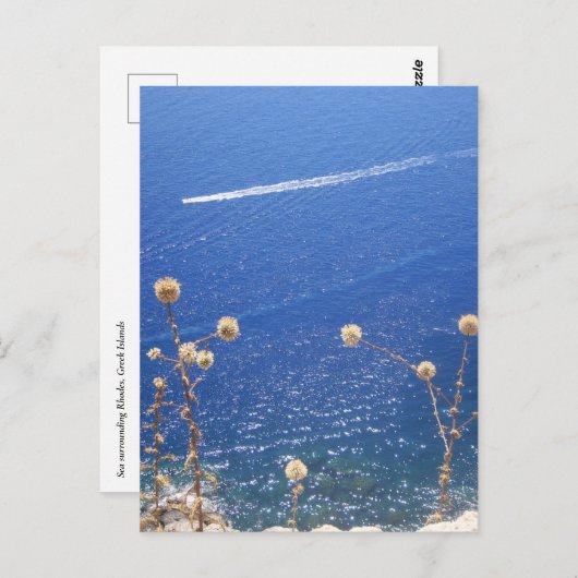 Grieks blauw Zee Briefkaart (Voorkant / Achterkant)