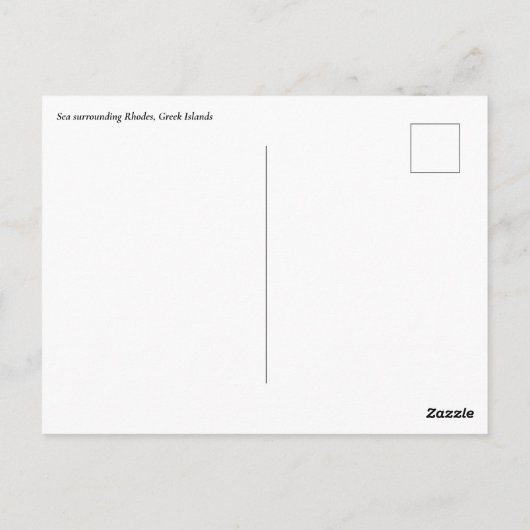 Grieks blauw Zee Briefkaart (Achterkant)