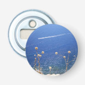 Grieks blauw Zee Button Flesopener (Voorkant)