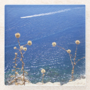Grieks blauw Zee Glazen Onderzetter