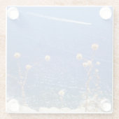 Grieks blauw Zee Glazen Onderzetter (Achterkant)