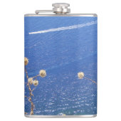 Grieks blauw Zee Heupfles (Voorkant)