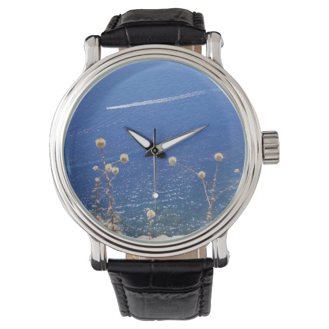 Grieks blauw Zee Horloge (Voorkant)