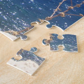 Grieks blauw Zee Jigzaag Puzzle Legpuzzel (Zijkant)