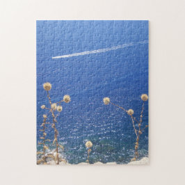 Grieks blauw Zee Jigzaag Puzzle Legpuzzel