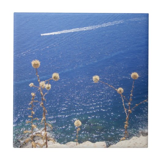 Grieks blauw Zee keramische tegel Tegeltje (Voorkant)