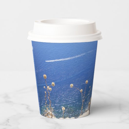 Grieks blauw Zee Papieren Bekers (Achterkant)
