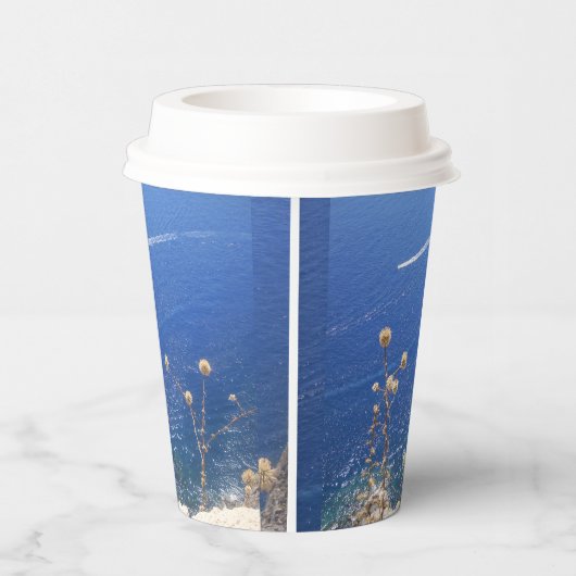 Grieks blauw Zee Papieren Bekers (Rechts)