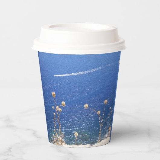 Grieks blauw Zee Papieren Bekers (Voorkant)