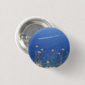 Grieks blauw Zee Ronde Button 3,2 Cm (Voorkant /achterkant)