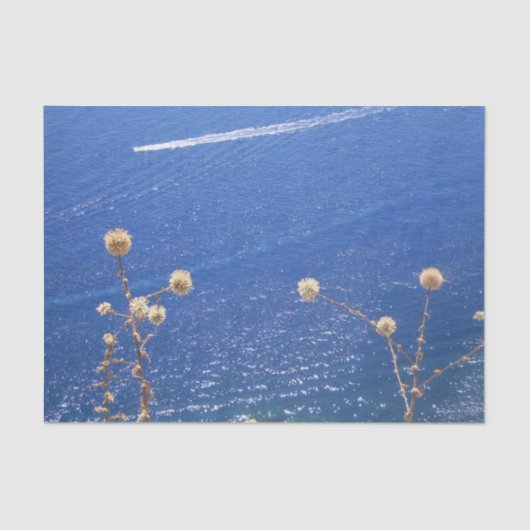 Grieks blauw Zee Tissuepapier (Voorkant)