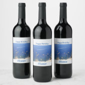 Grieks blauw Zee Wijn Etiket (Flessen)