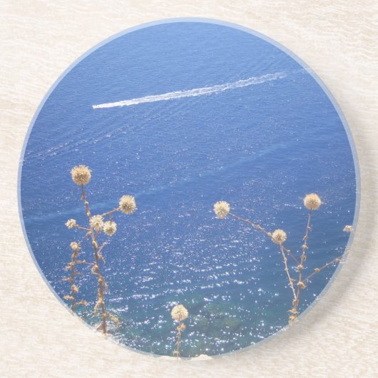 Grieks blauw Zee zandsteen Onderzetter (Voorkant)