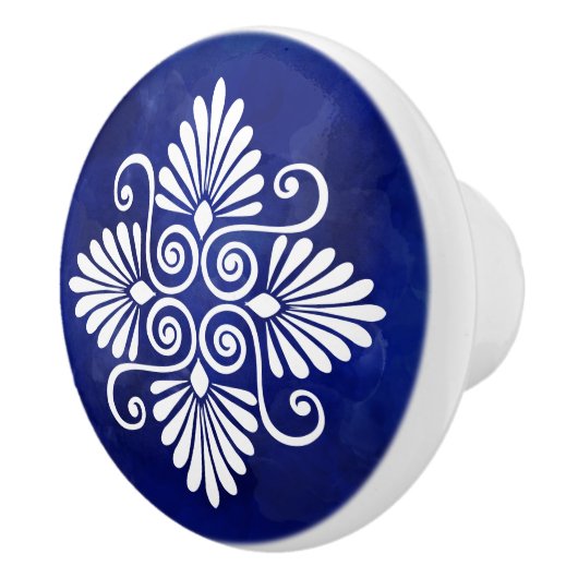 Grieks Bloeiend Ornament Keramische Knop (Rechts)