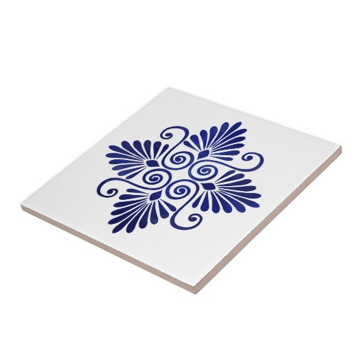 Grieks Bloeiend Ornament Tegeltje (Zijkant)