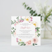 Grieks | Blozende Zomer Bloemen Doop Uitnodiging (Staand voorkant)