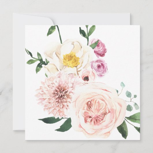 Grieks | Blozende Zomer Bloemen Doop Uitnodiging (Achterkant)