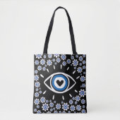 Grieks boze ogen Hamsa Vibes Nazar Amulet Modern Tote Bag (Voorkant)