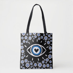 Grieks boze ogen Hamsa Vibes Nazar Amulet Modern Tote Bag