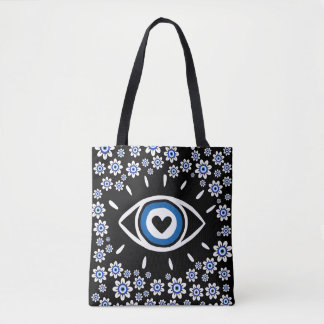 Grieks boze ogen Hamsa Vibes Nazar Amulet Modern Tote Bag