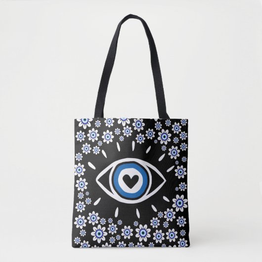 Grieks boze ogen Hamsa Vibes Nazar Amulet Modern Tote Bag (Voorkant)