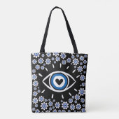 Grieks boze ogen Hamsa Vibes Nazar Amulet Modern Tote Bag (Achterkant)