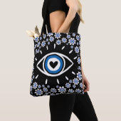 Grieks boze ogen Hamsa Vibes Nazar Amulet Modern Tote Bag (Dichtbij)