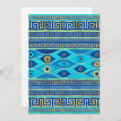 Grieks boze oog en Griekse sleutelversiering Feestdagenkaart (Voorkant / Achterkant)