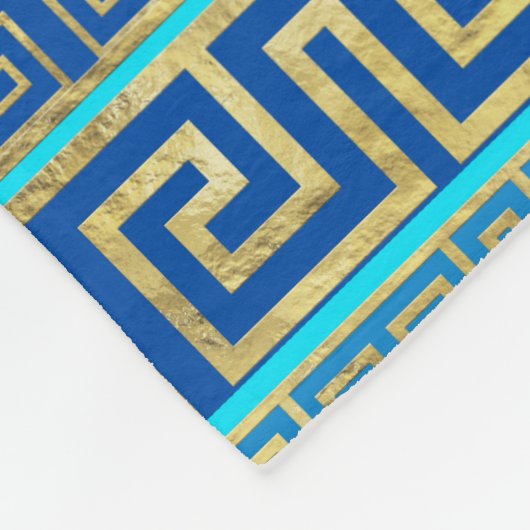 Grieks boze oog en Griekse sleutelversiering Fleece Deken (Hoek)