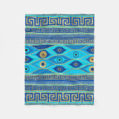 Grieks boze oog en Griekse sleutelversiering Fleece Deken (Voorkant)