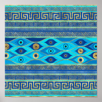 Grieks boze oog en Griekse sleutelversiering