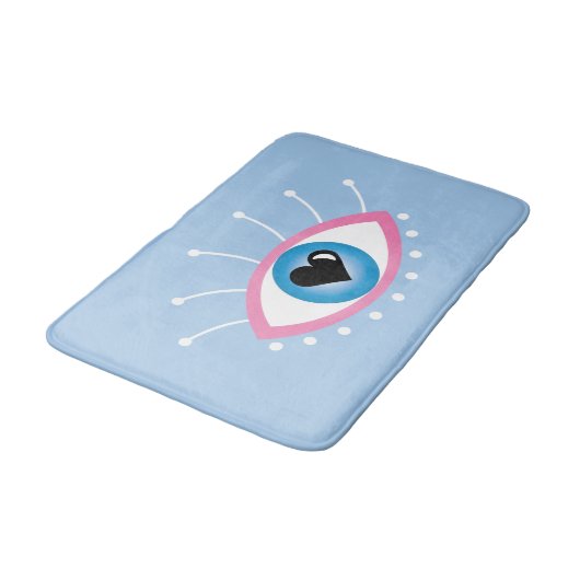 Grieks boze oog met rode rode rode rode roze badmat (Gekanteld)