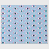 Grieks boze oog met rode rode rode rode roze cadeaupapier (Vlak)